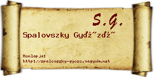 Spalovszky Győző névjegykártya